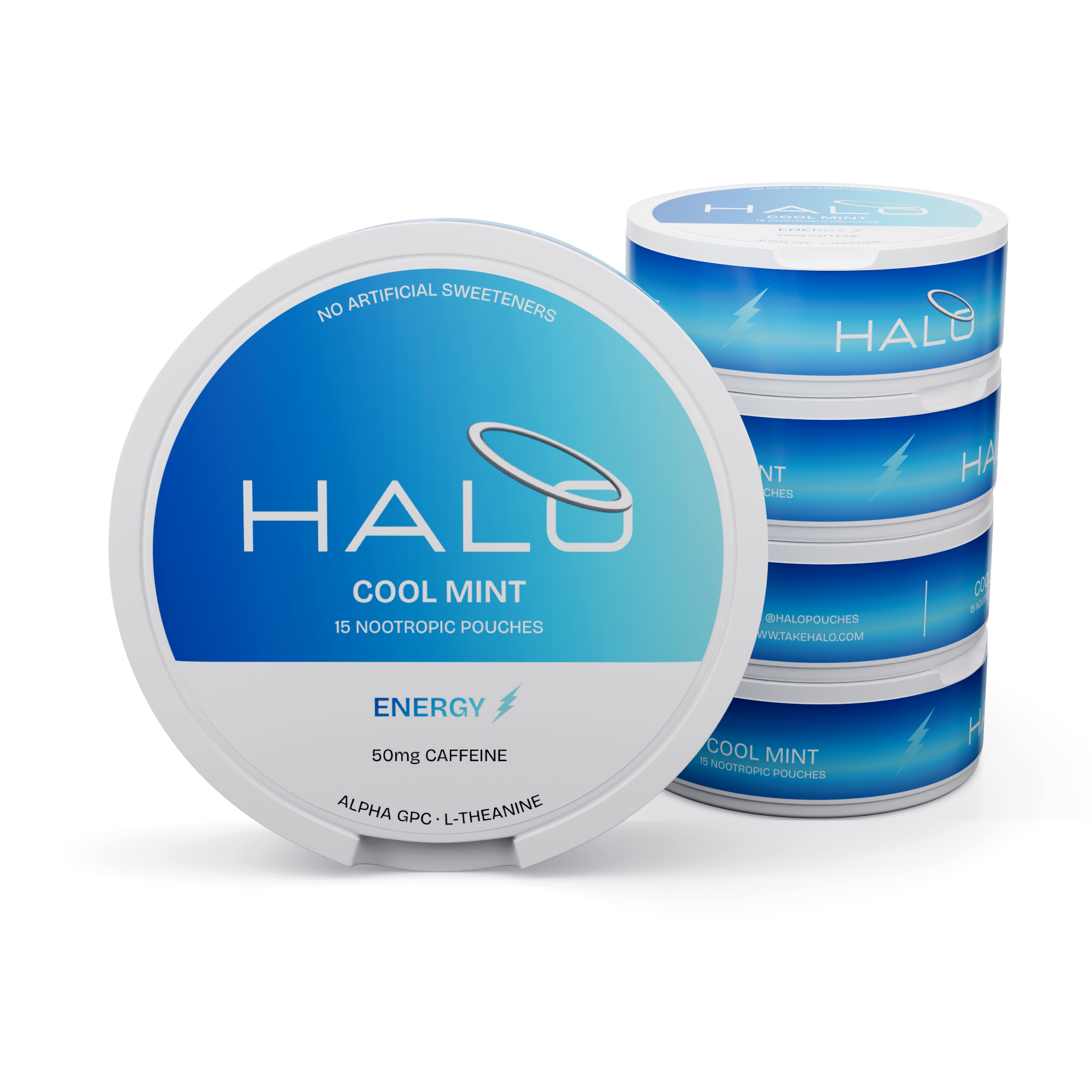 Halo Cool Mint 50mg Caffeine Pouches - 5 pack
