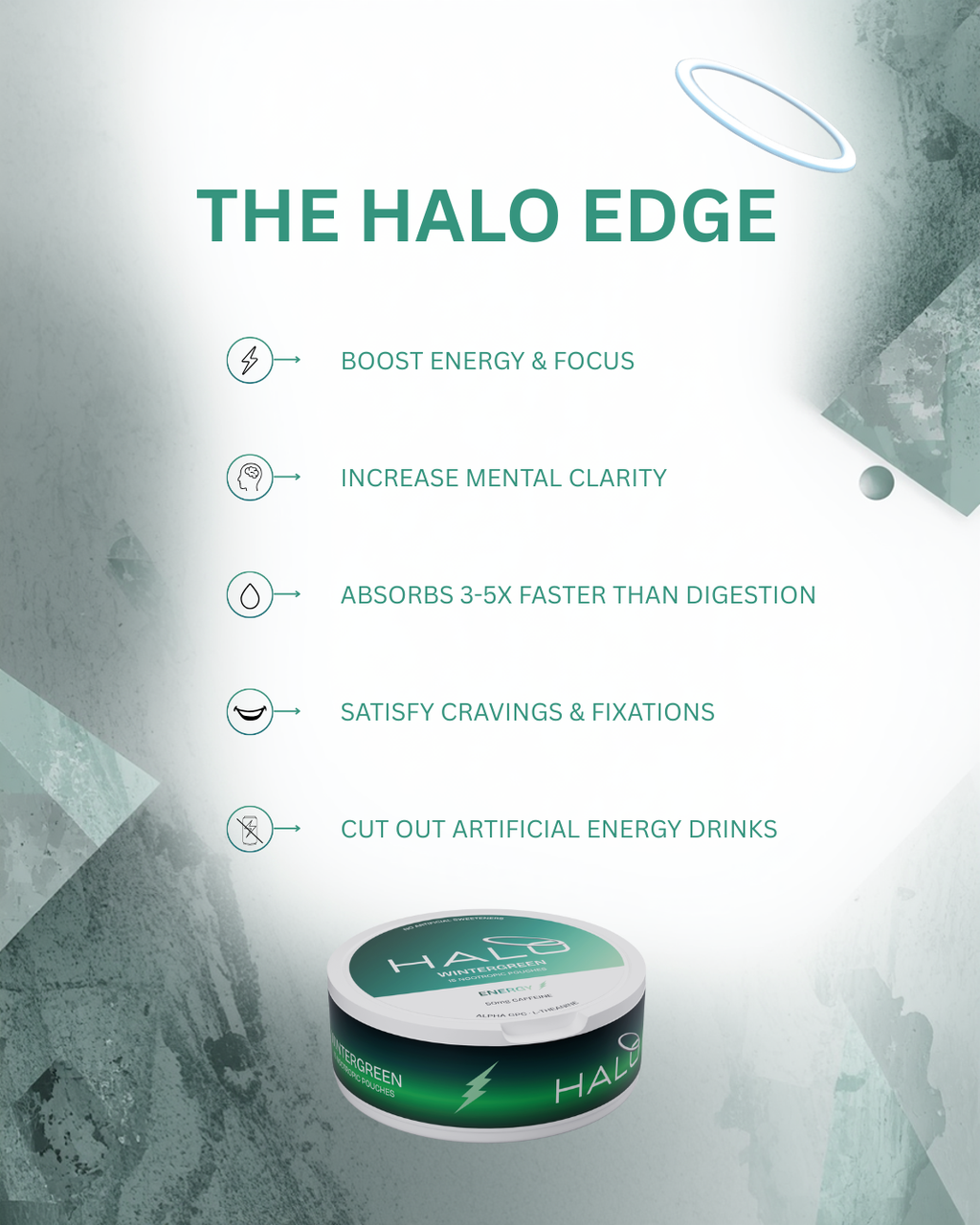 Halo Wintergreen 50mg Caffeine Pouches - 5 pack